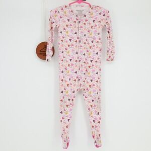 Magnetic Me Baby Girls Heart Print Magnetic Footie Sleeper Pink Purple 9-12M